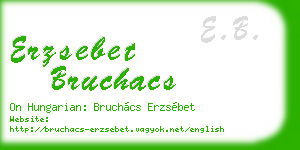 erzsebet bruchacs business card