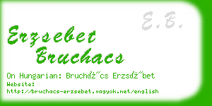 erzsebet bruchacs business card